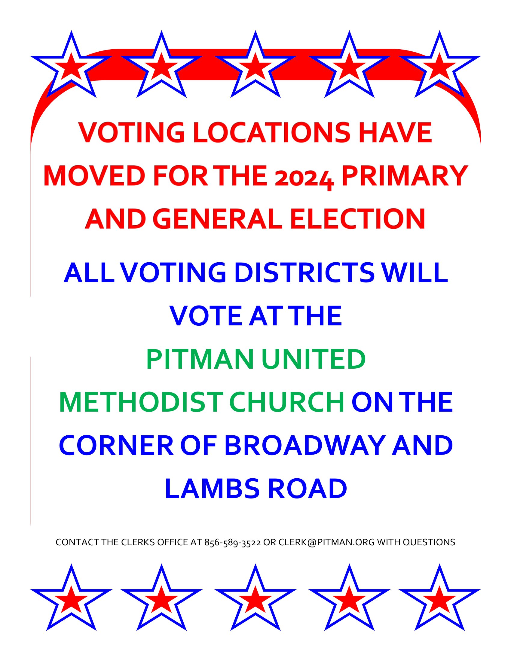 Change of polling locations 2024